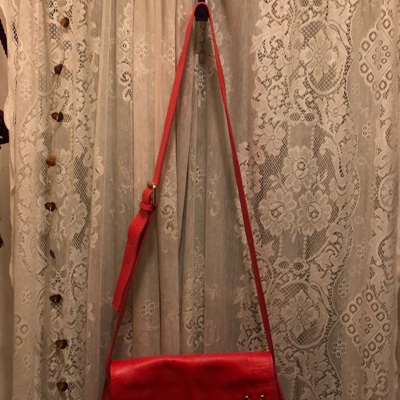 VIOLETA-BEAUTIFUL!CORAL LTHR LONG SHOULDER STRAP - Picture 3 of 10
